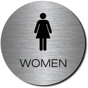 Steel/Black California Women Accessible Restroom Door Sign Steel/Black California Women Accessible Restroom Door Sign